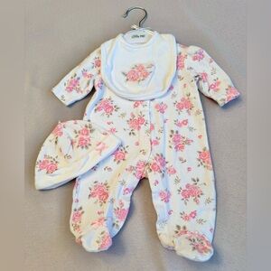 Little Me Footie Set with Cap and Bib
